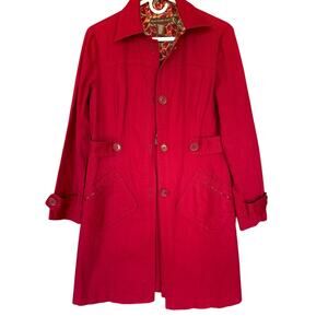Bandolino small corduroy red Long coat Size Medium